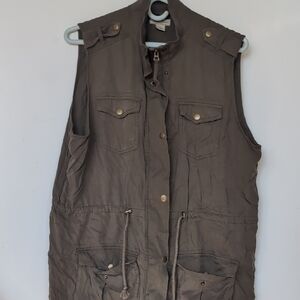 Lucky Brand Olive Brown Utility Dress
